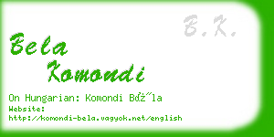 bela komondi business card